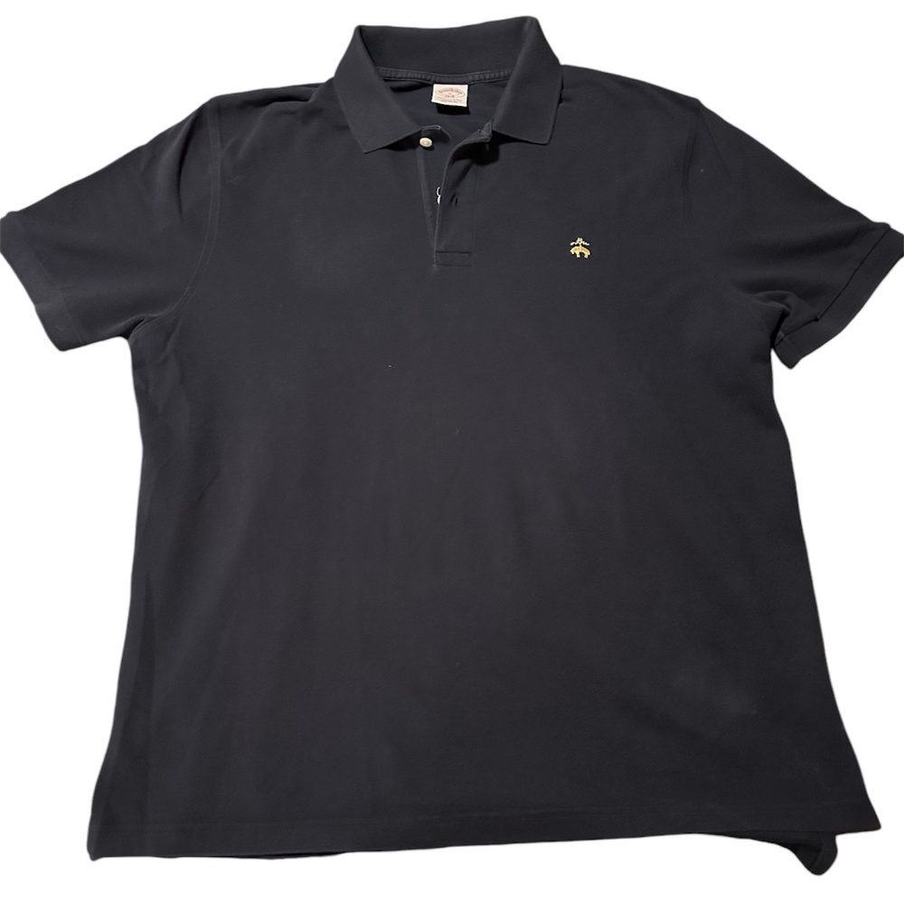 Brooks Brothers Performance Knit Polo Original Fit Logo Mens Navy Size XL